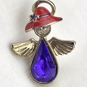 Red Hat Society Vintage Angel Pin Silver Tone Brooch C Clasp Collectible